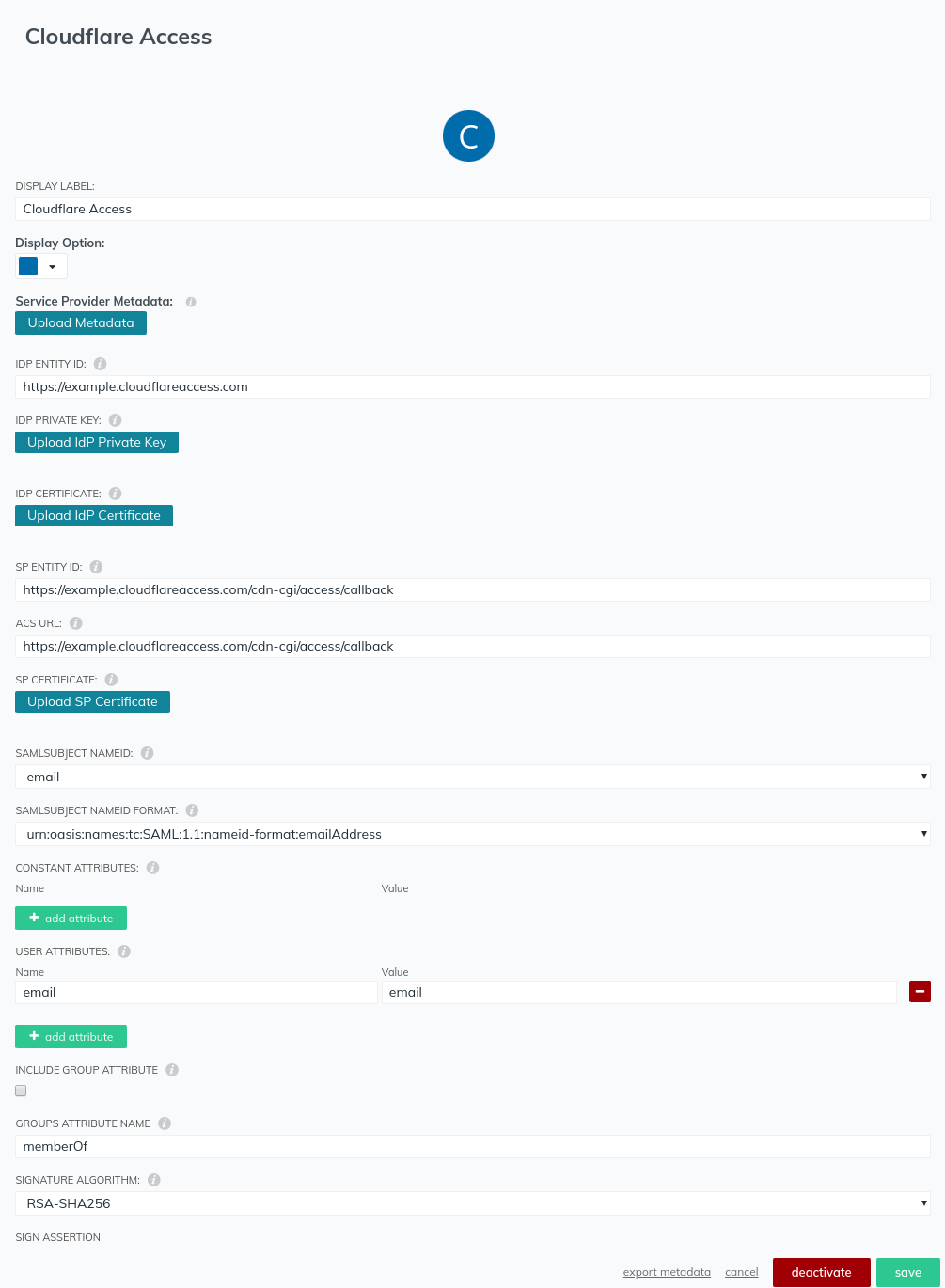 JumpCloud Application dialog with group added to application